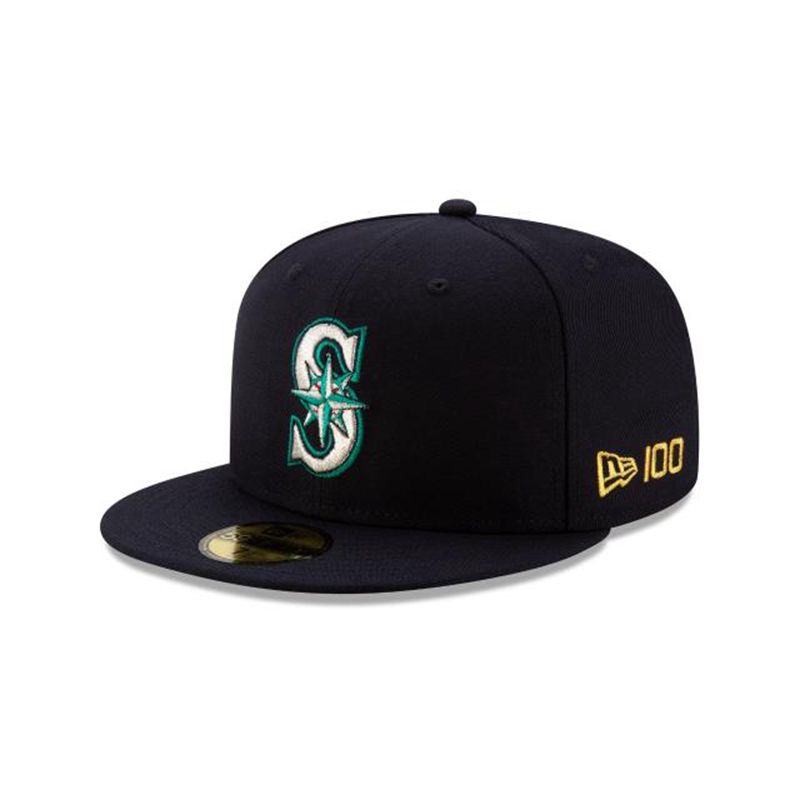 MLB Seattle Mariners Team Color 59Fifty Fitted (PYA5583) - Black New Era Caps